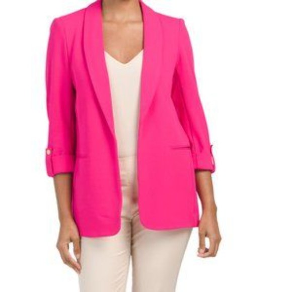Anne Klein Jackets & Blazers - NWOT Anne Klein Pink Shawl Collar Crepe Blazer XL